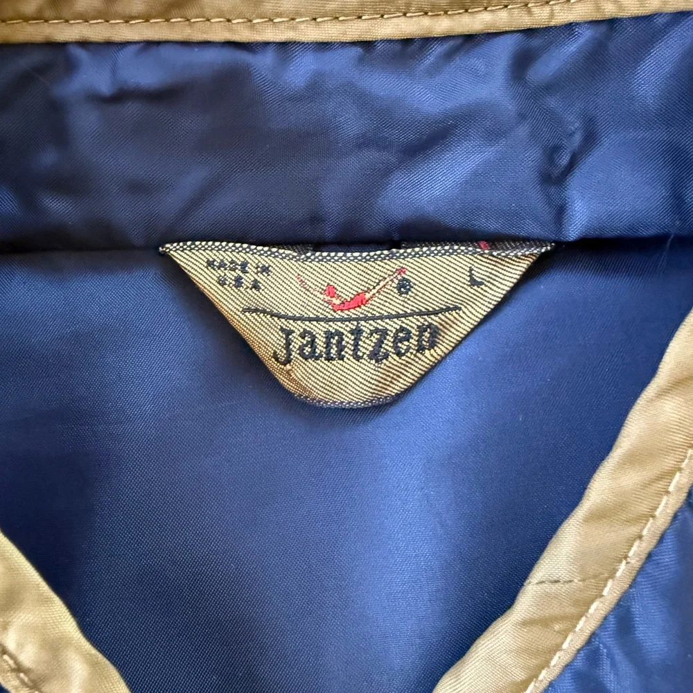 Vintage 60'sJantzen Blue and Gold Men's Windbreaker ~ Honda Motorsports Patch